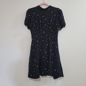 FreePeople Abbie Printed Mini Dress 8 Reversible Tie-Front